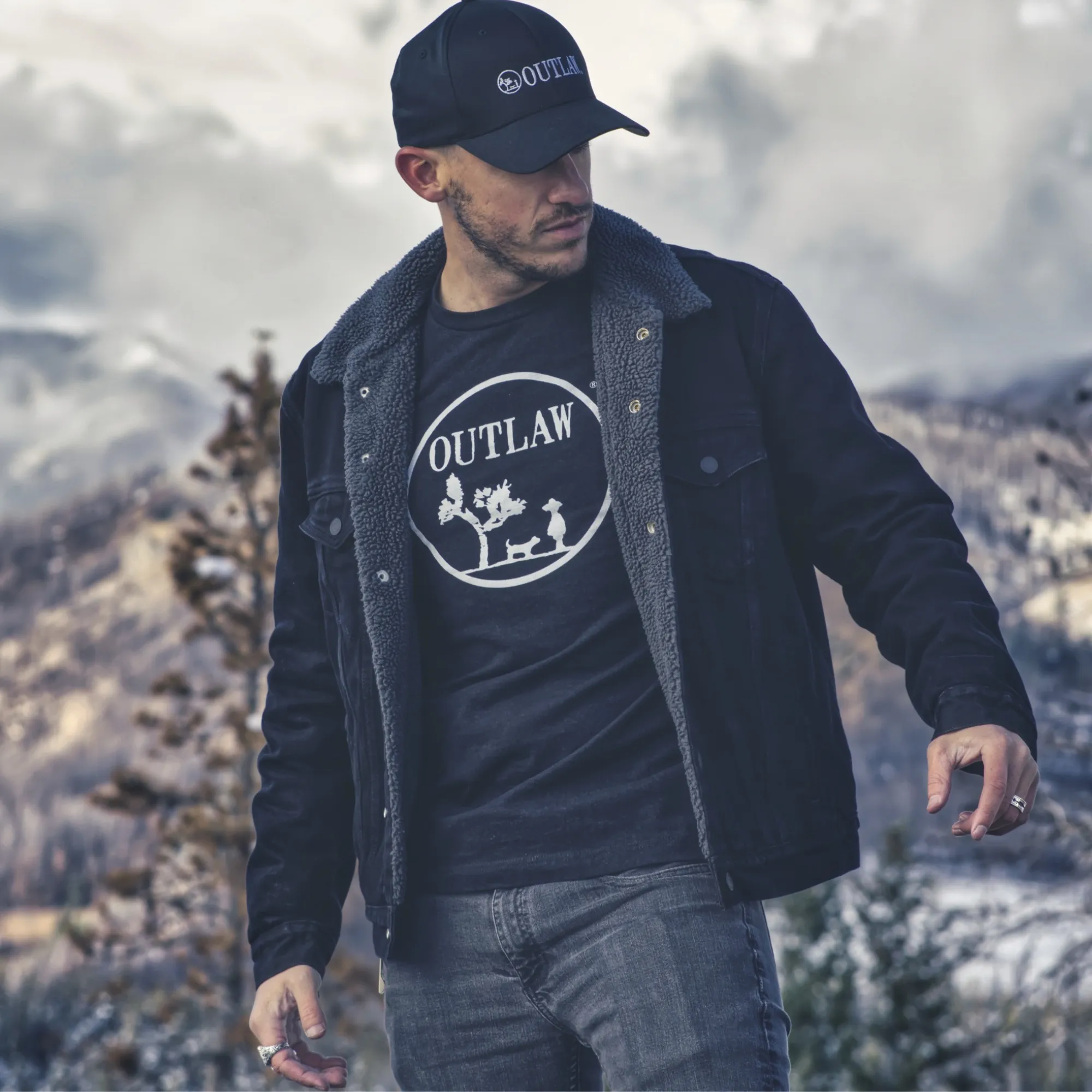 Outlaw Logo Embroidered Structured Twill Cap