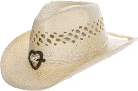 Panama Jack Kids Packable Handwoven Straw Western Sun Hat