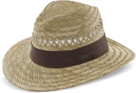 Panama Jack Safari Straw Hat - Lightweight, 3" Big Brim, Inner Elastic Sweatband, 3-Pleat Ribbon Hat Band