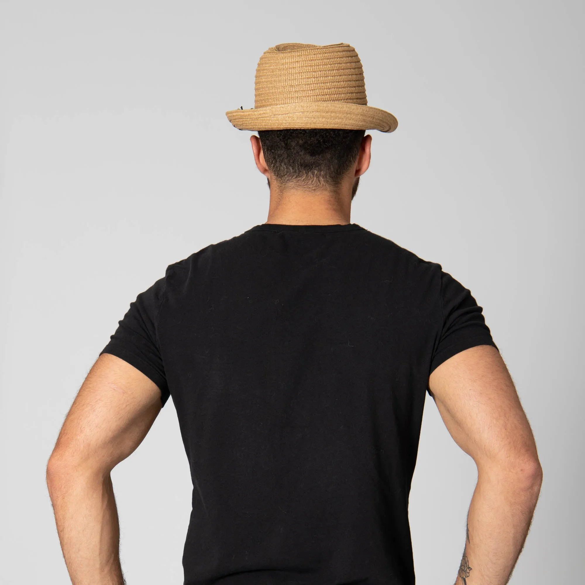 Paperbraid Stingy Brim Fedora with Layered Bands