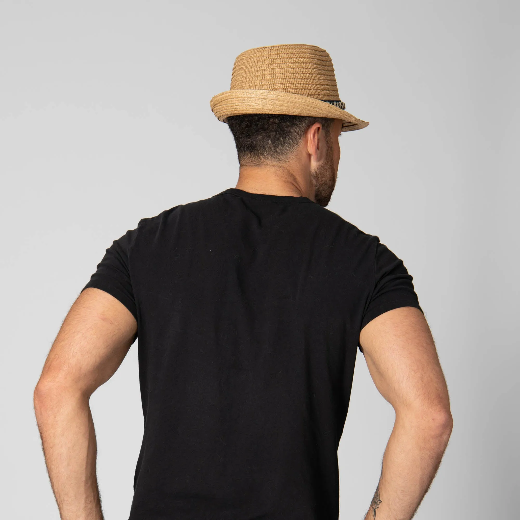 Paperbraid Stingy Brim Fedora with Layered Bands