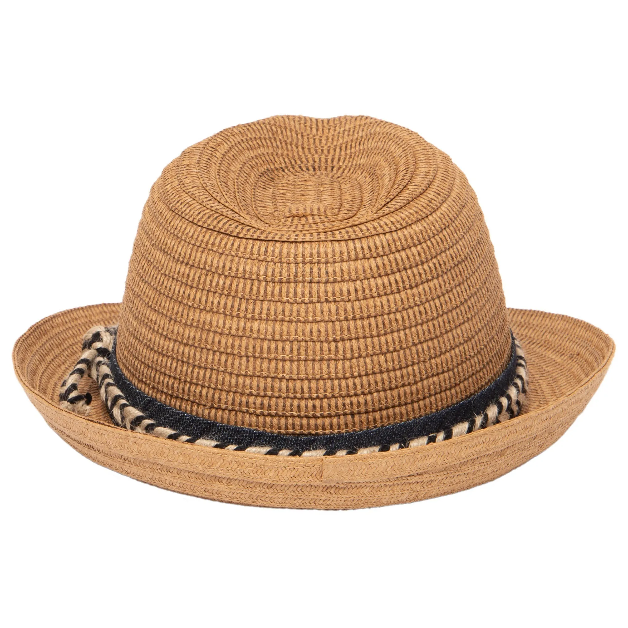 Paperbraid Stingy Brim Fedora with Layered Bands