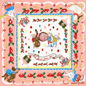 Pink Floral Silk Scarf - Love You So