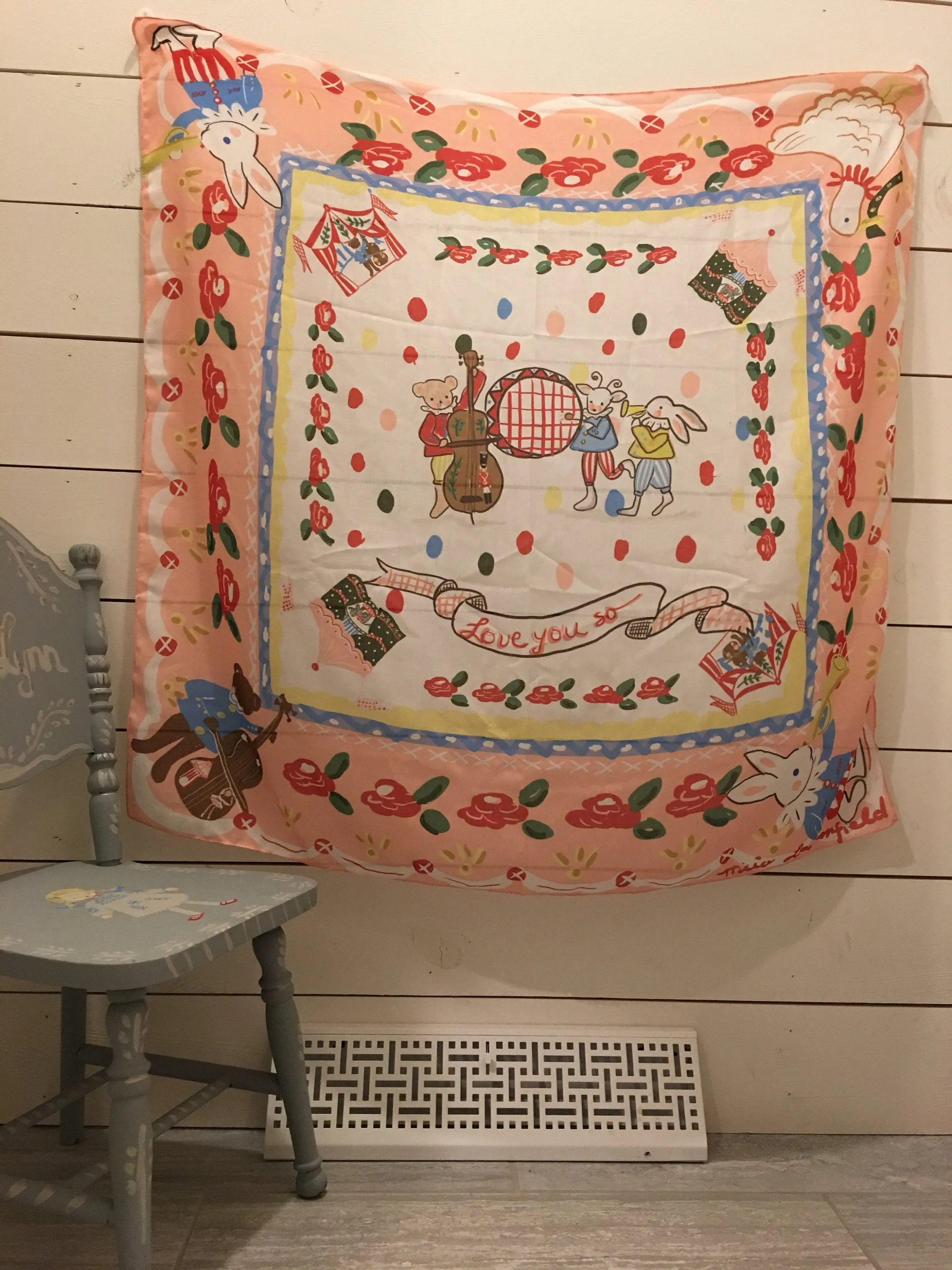Pink Floral Silk Scarf - Love You So