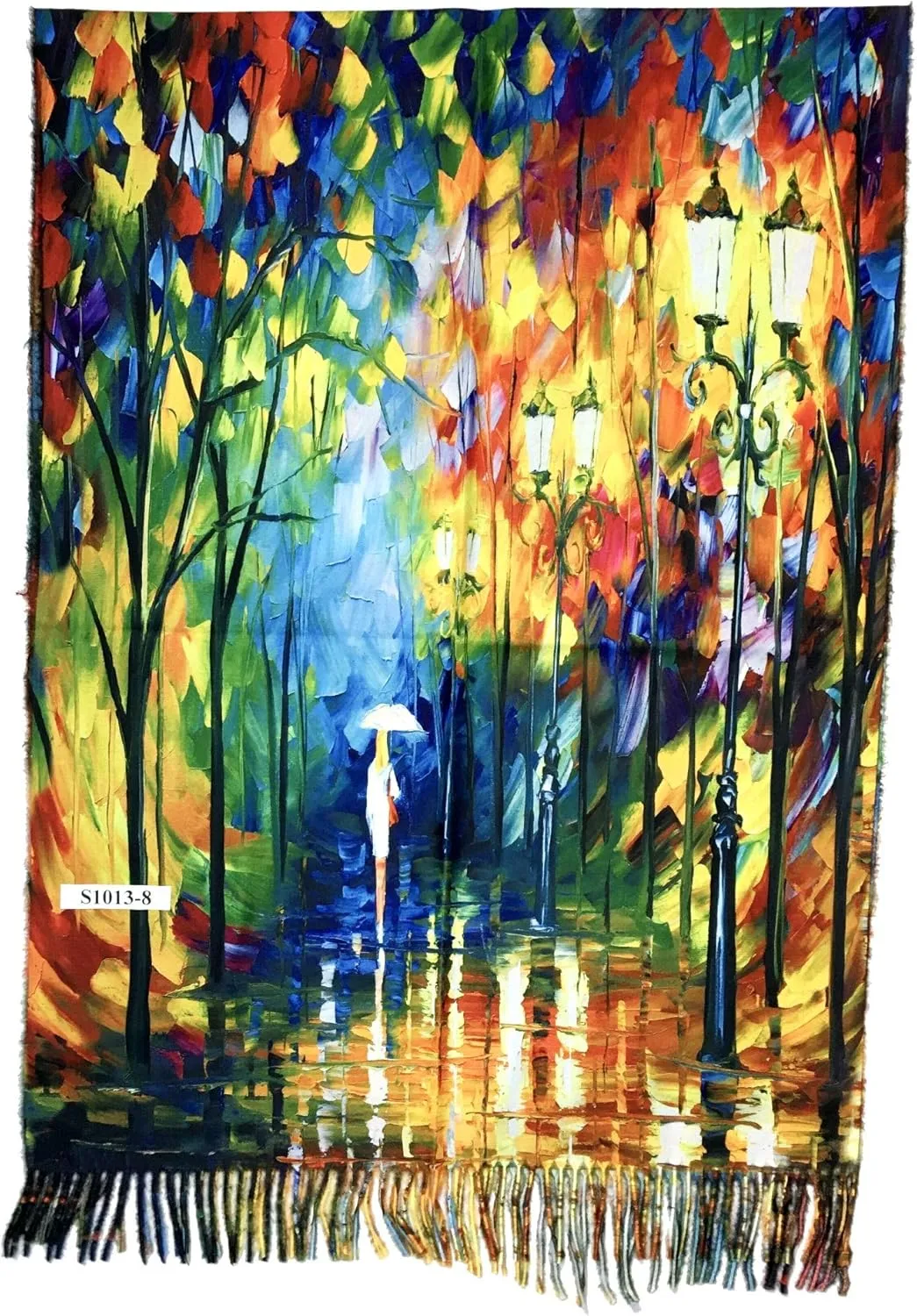Plum Feathers Super Soft Cashmere Feel Double Sided Reversible Art Shawl Scarf Van Gogh Monet Klimt Inspired
