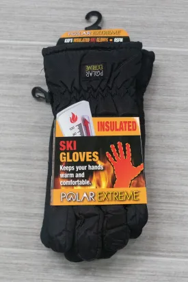 Polar Extreme Kid's Sherpa Lined Ski Glove - Black