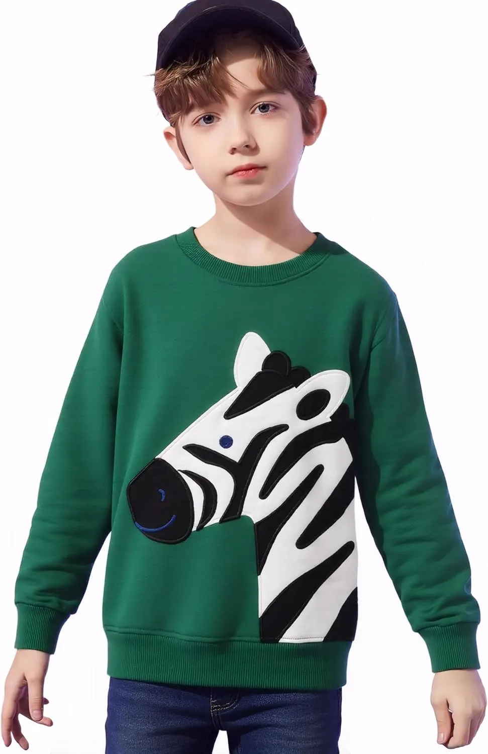 Popshion Toddler Boys Sweatshirt Cotton Lightweight Kids Winter Warm Sweater Crewneck Pullover Tops