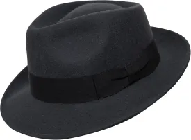 Premium Doyle - Teardrop Fedora Hat - 100% Wool Felt - Crushable for Travel - Water Resistant - Unisex