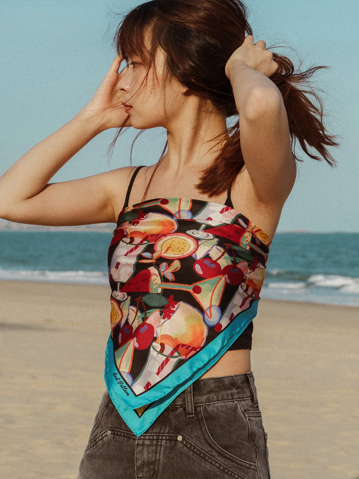 "Party Time" Silk Bandana Scarf