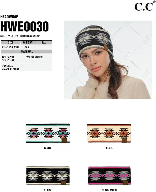 ScarvesMe Women Winter Warm Soft Southwest Pattern Knit Headband Headwrap