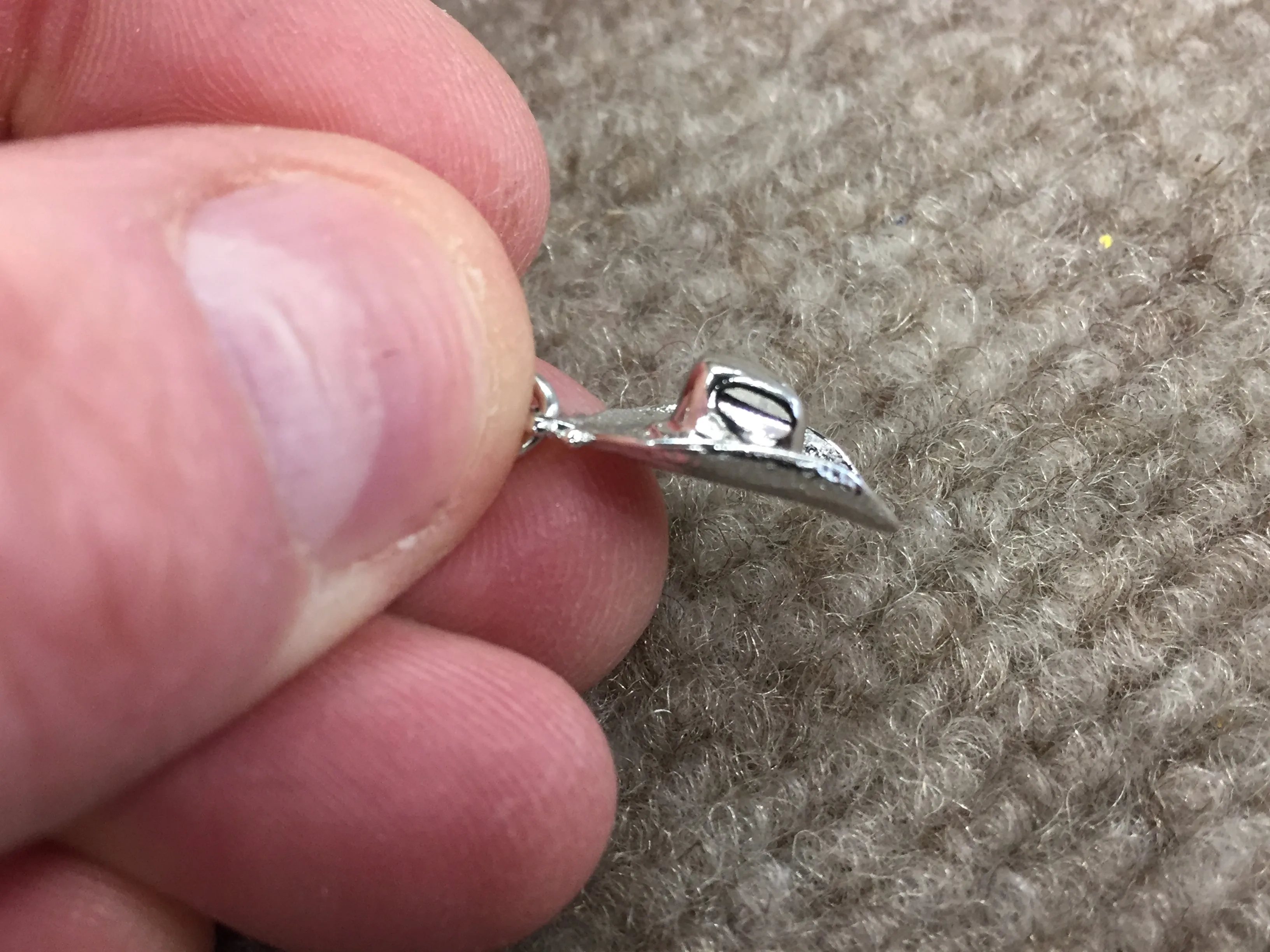 Silver Cowboy Hat Charm