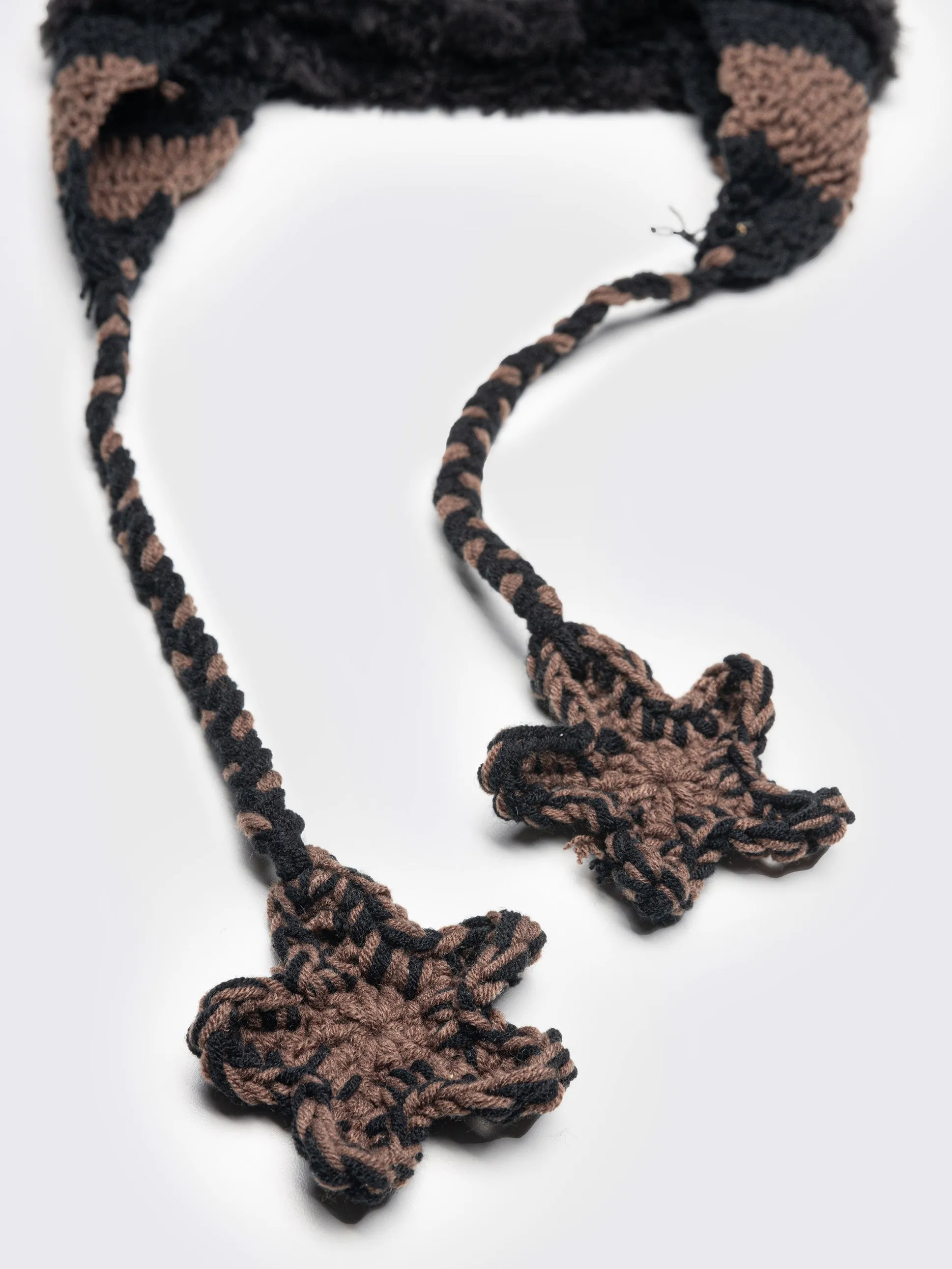 Skylar Star Brown Knitted Tie Hat