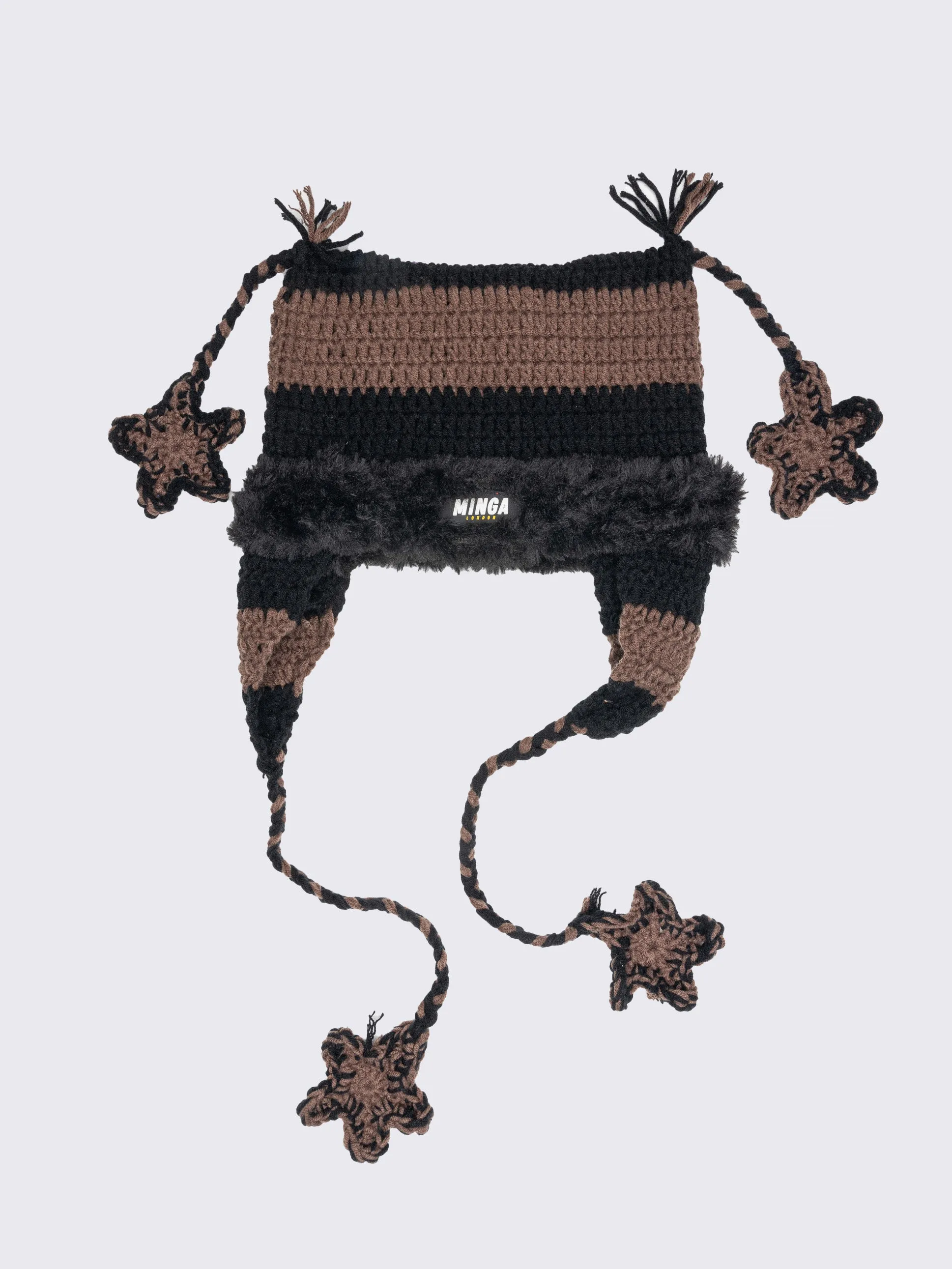Skylar Star Brown Knitted Tie Hat