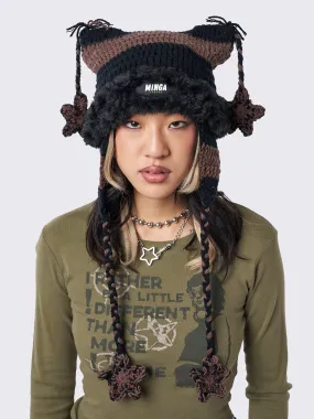Skylar Star Brown Knitted Tie Hat