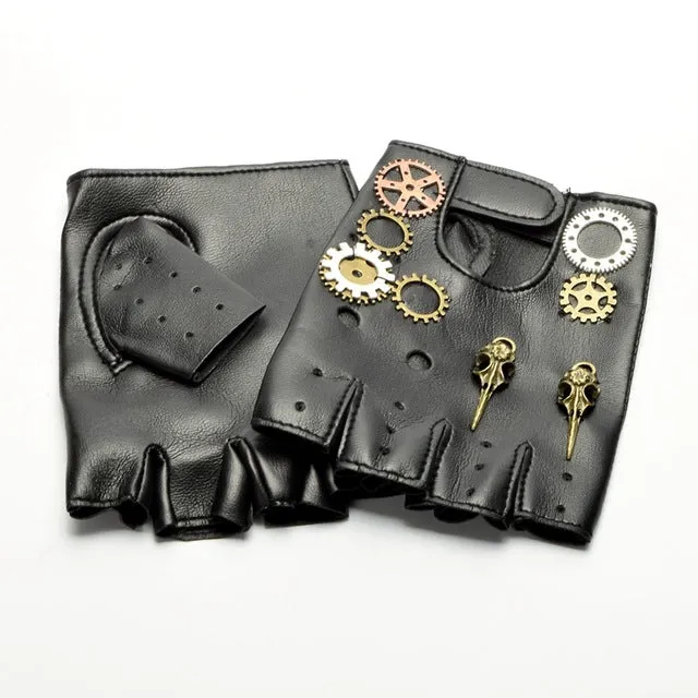 Steampunk Gear Fingerless Gloves