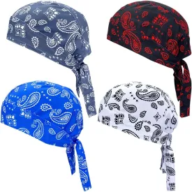 Sweat Wicking Doo Rag Cooling Dew Rag Helmet Liner Large Motorcycle Do Rags Head Wrap Bandana Skull Caps for Men and Women