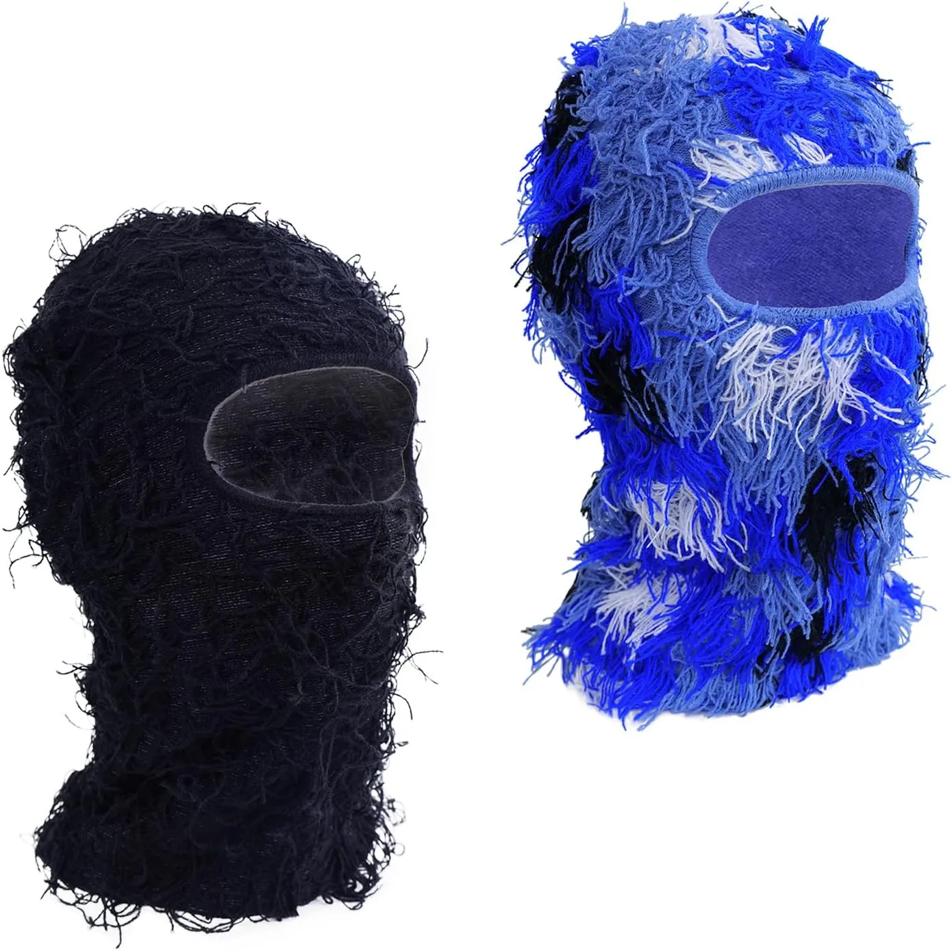 TFTSR 2 Pack Distressed Balaclava Ski Mask for Men,Shiesty Yeat Knitted Face Mask for Cold Weather,Women Winter Full Covering