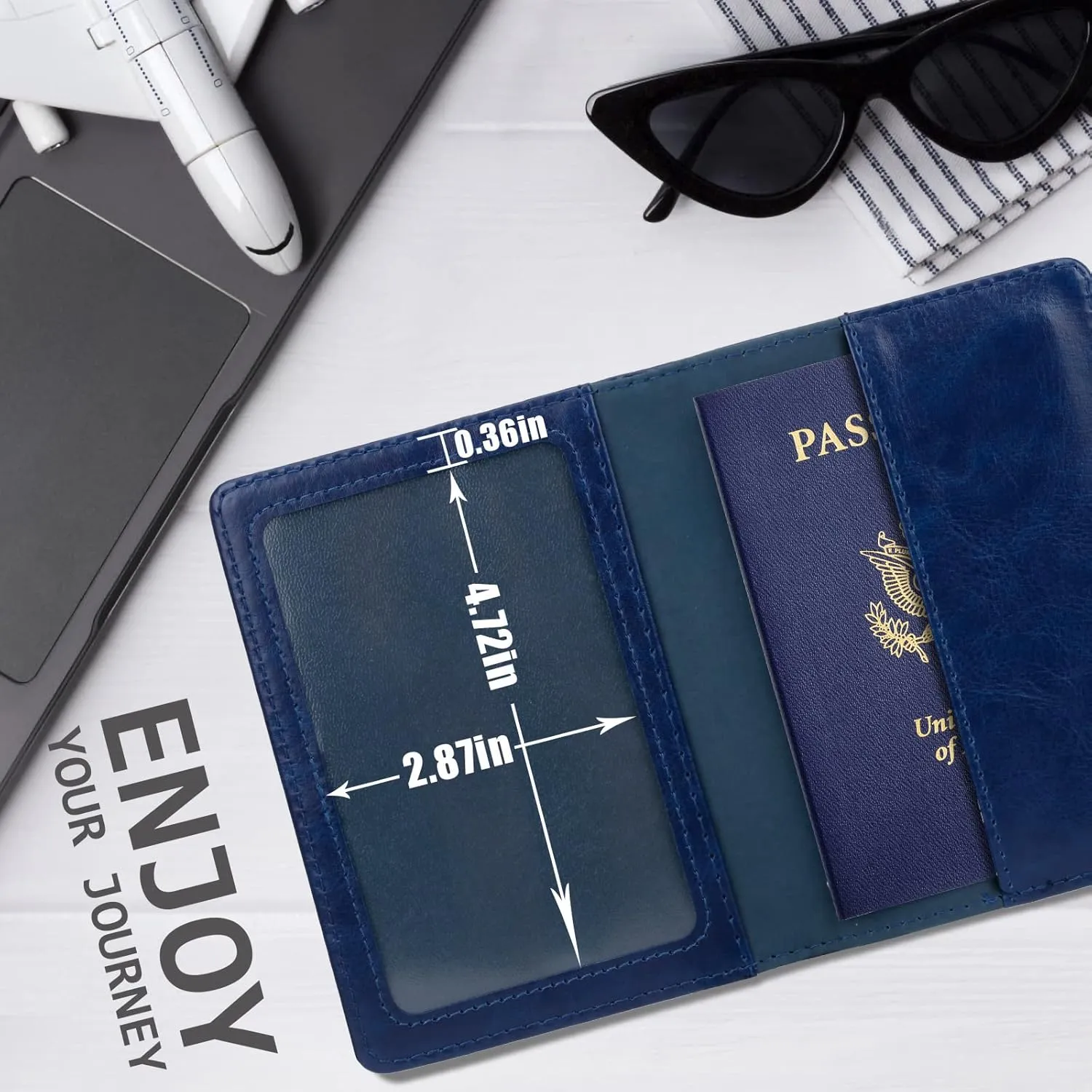 TIGARI Passport Holder for Travel, Slim Passport Cover for Women Men, Leather Passport Case Protector with Waterproof Slot, Family Vacation Plane Cruise Travel Essentials