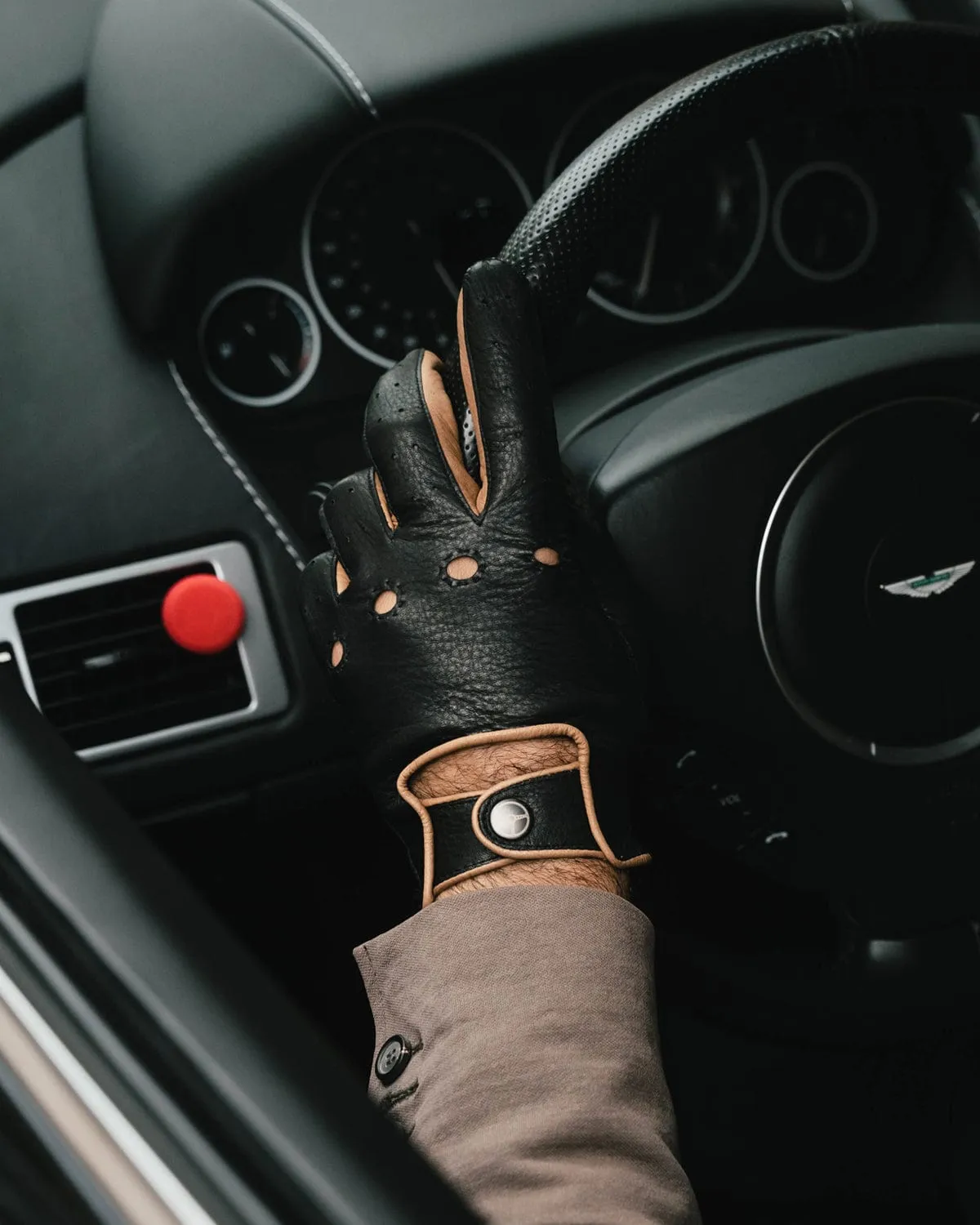TOP GEAR - Deerskin Leather Driving Gloves - Black