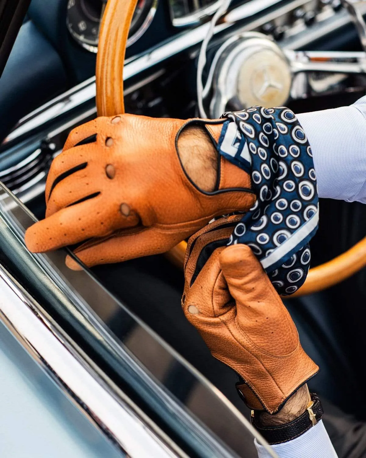 TOP GEAR - Deerskin Leather Driving Gloves - Camel
