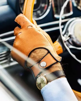 TOP GEAR - Deerskin Leather Driving Gloves - Camel