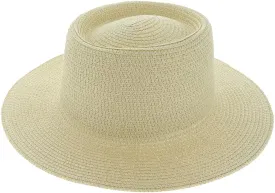 TOP HEADWEAR Floppy Brim Paper Braid Flat Top Fedora Panama Hat