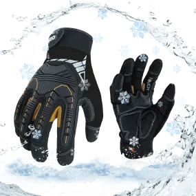 VGO 32°F/0℃ Winter Mechanic Gloves, Cold Weather Waterproof Heavy Duty Safety Work Gloves,w/3M Thinsulate Lining (Black, SL8849FW)