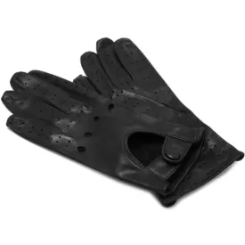 Women's Black Leather Napoli Driving Gloves