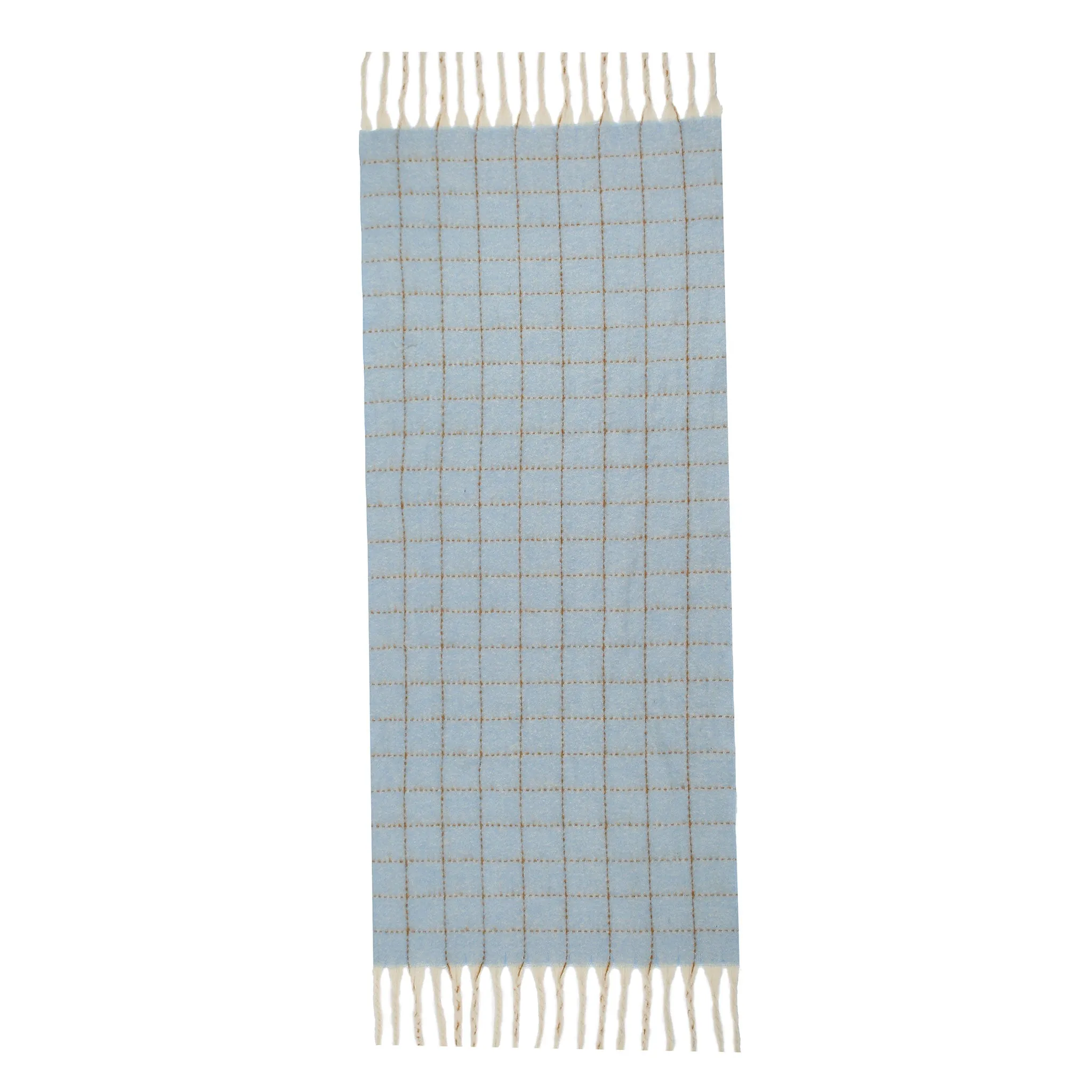 Women’s Dotted Windowpane Check Scarf with Tassels