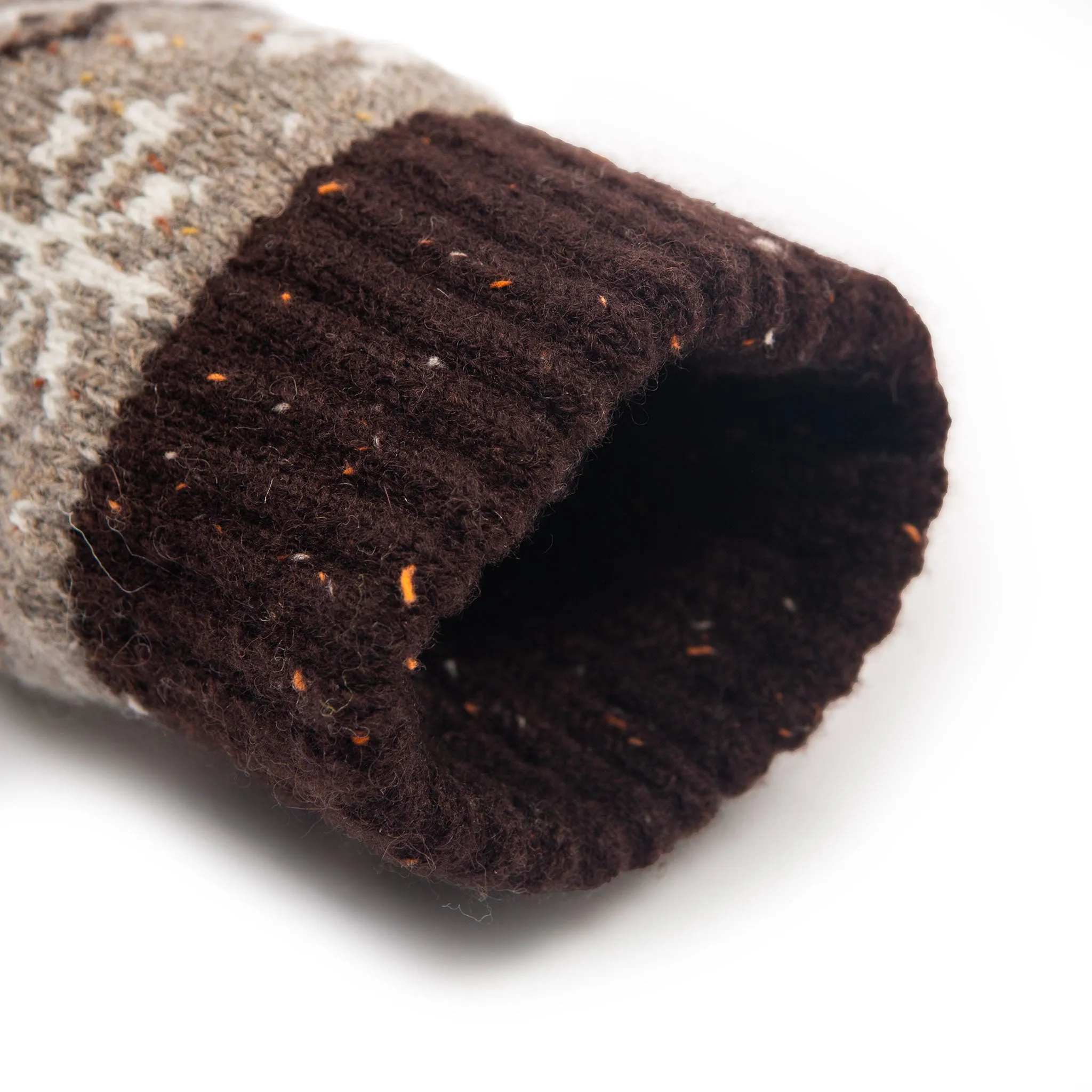 Women’s Jacquard Fair Isle Knitted Gloves with Marl Yarn