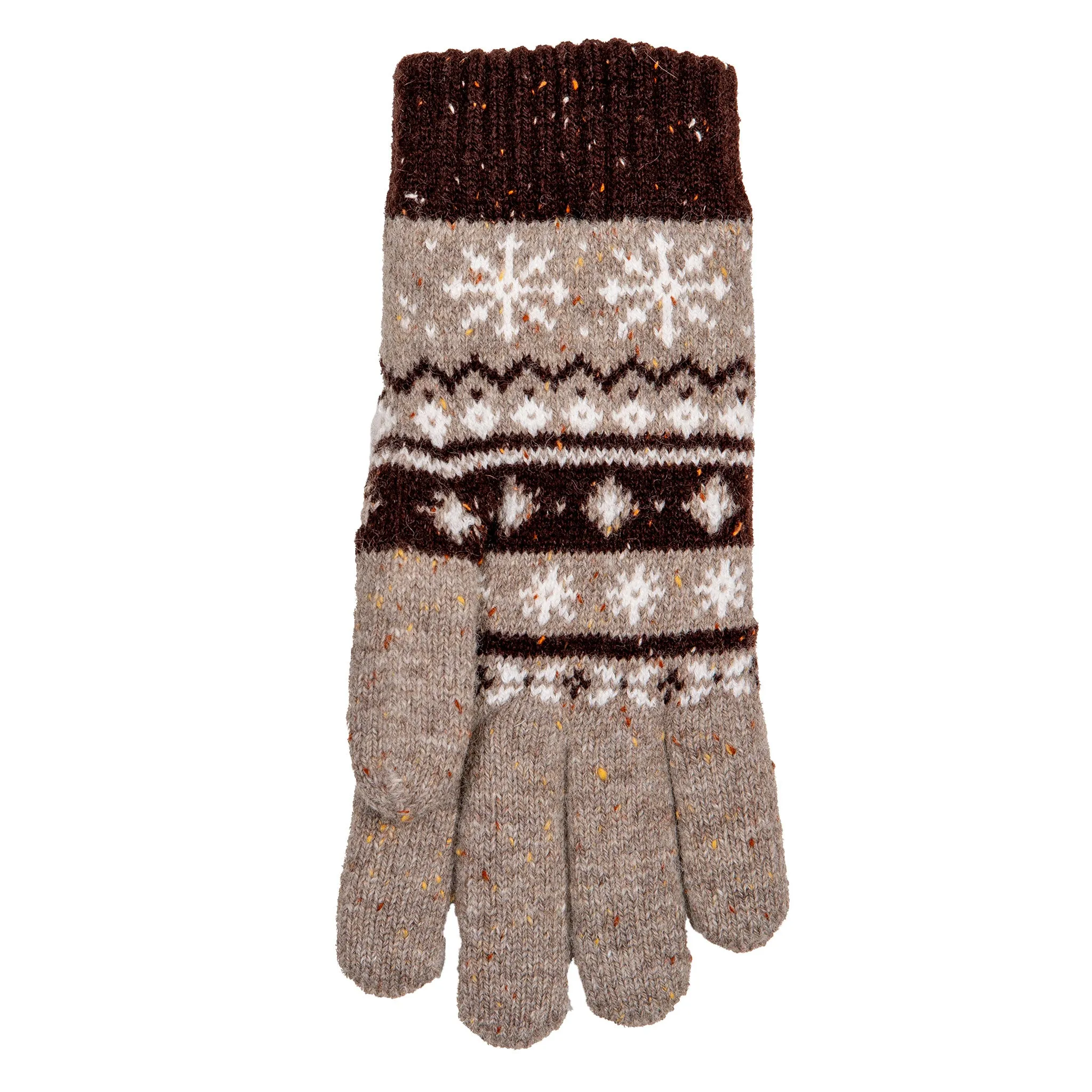 Women’s Jacquard Fair Isle Knitted Gloves with Marl Yarn