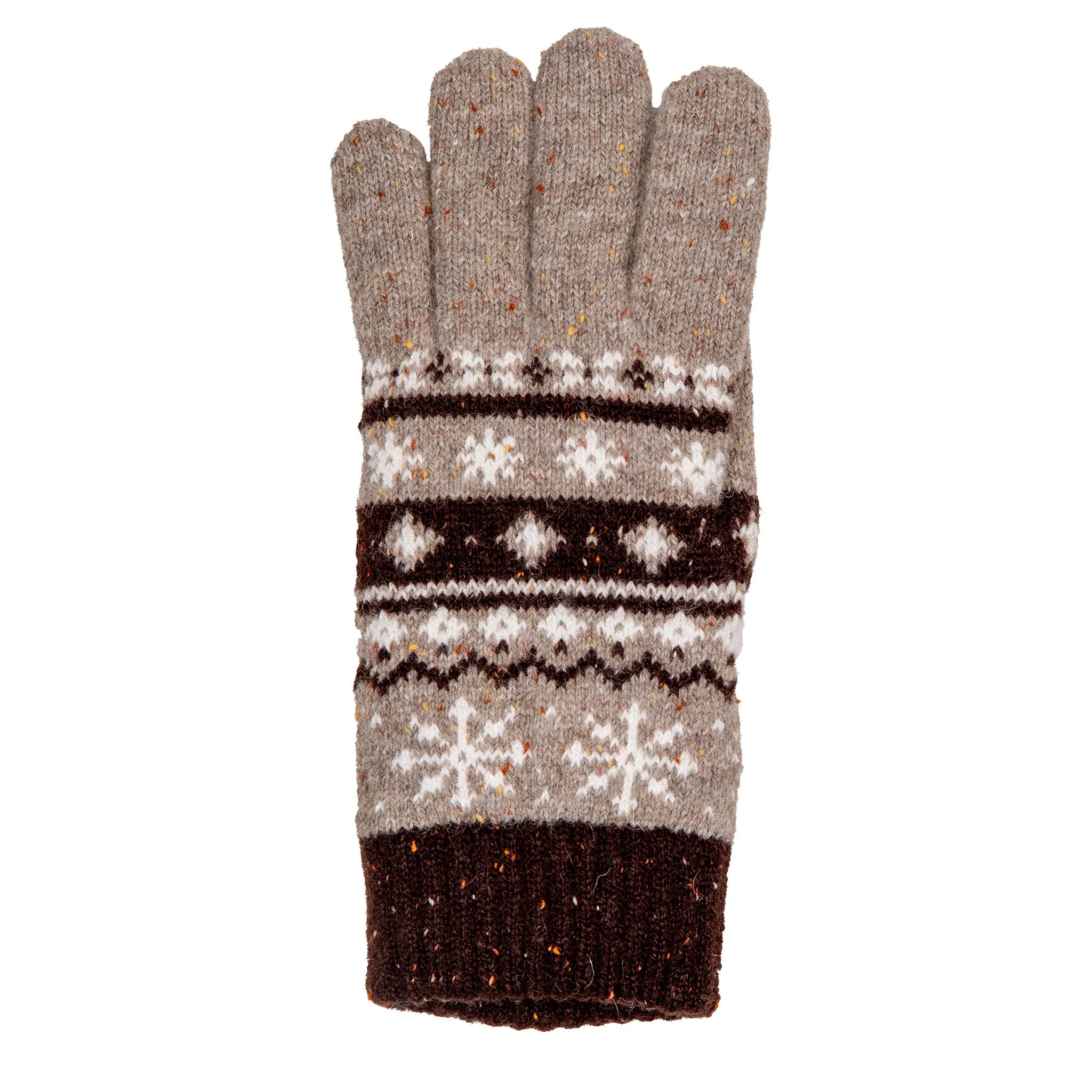 Women’s Jacquard Fair Isle Knitted Gloves with Marl Yarn