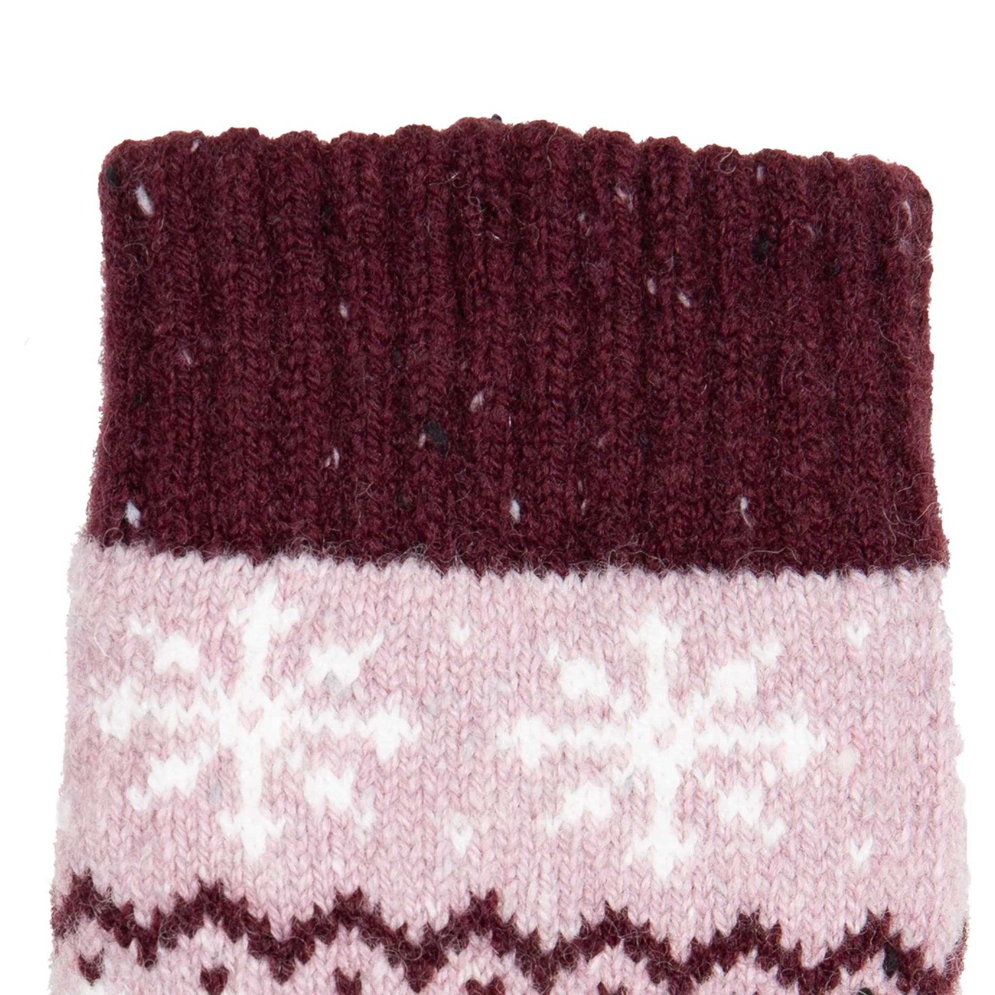 Women’s Jacquard Fair Isle Knitted Gloves with Marl Yarn