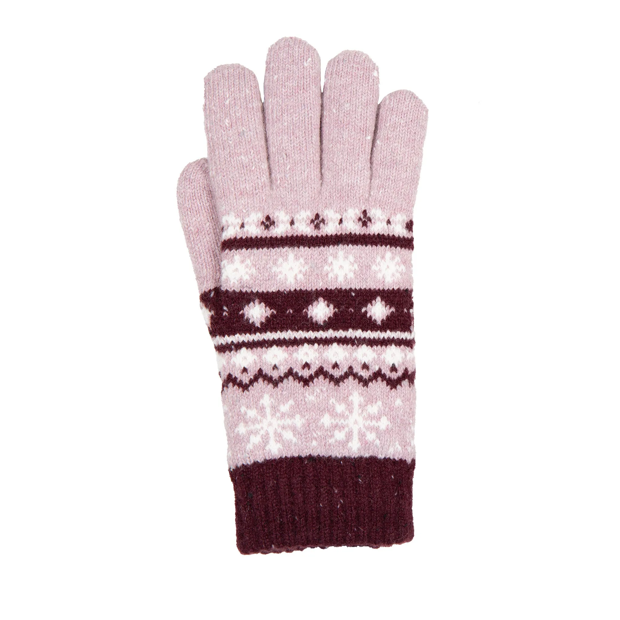 Women’s Jacquard Fair Isle Knitted Gloves with Marl Yarn