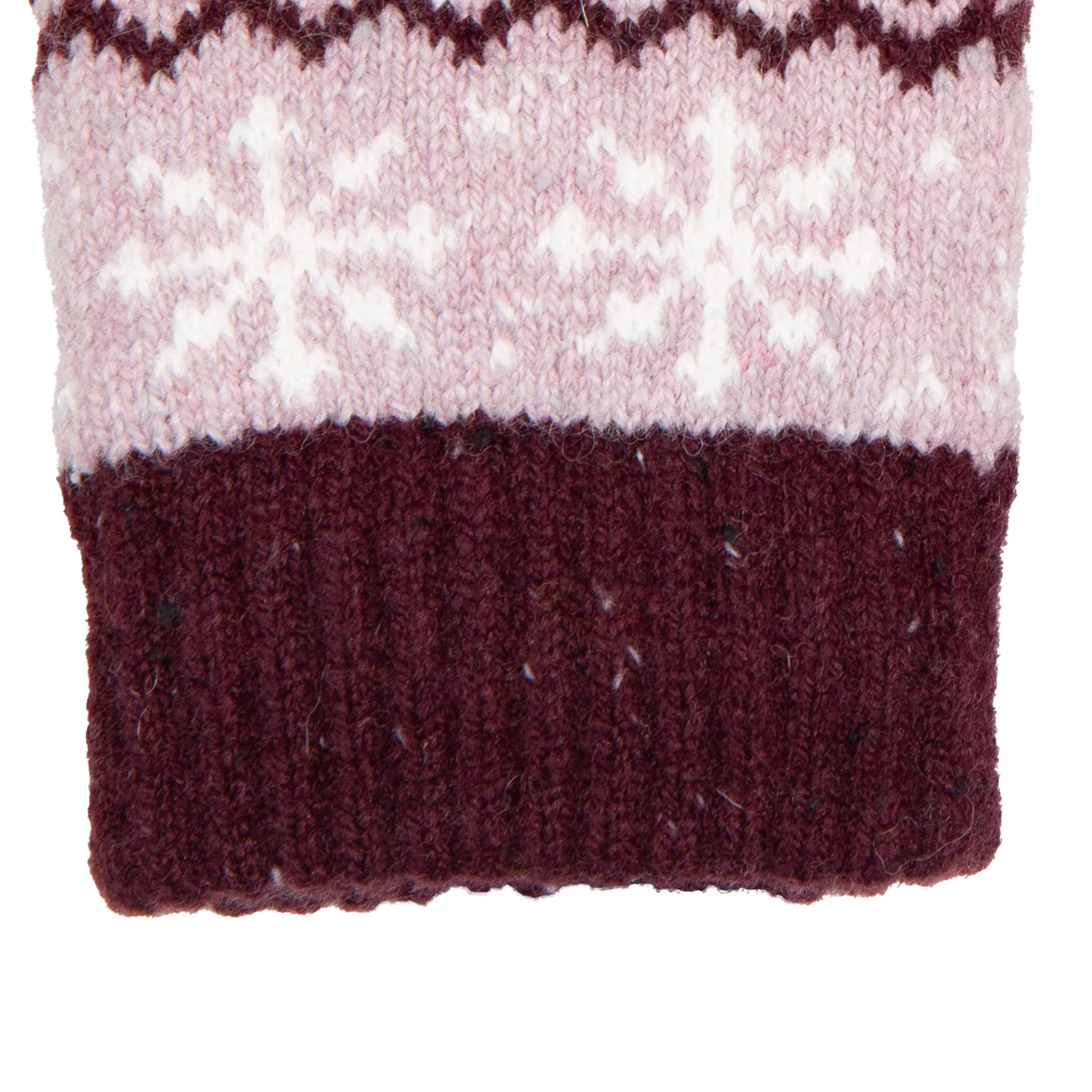 Women’s Jacquard Fair Isle Knitted Gloves with Marl Yarn