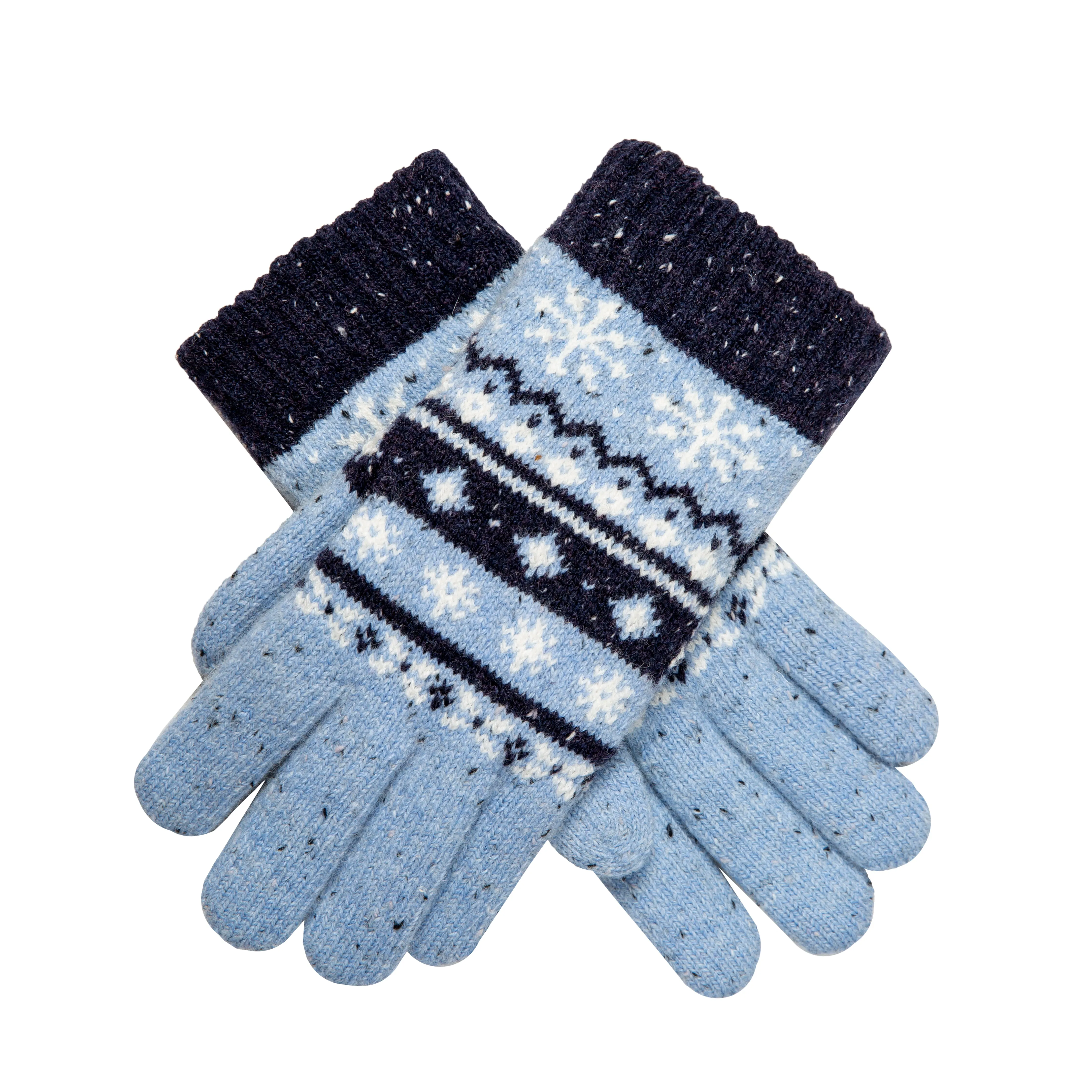 Women’s Jacquard Fair Isle Knitted Gloves with Marl Yarn