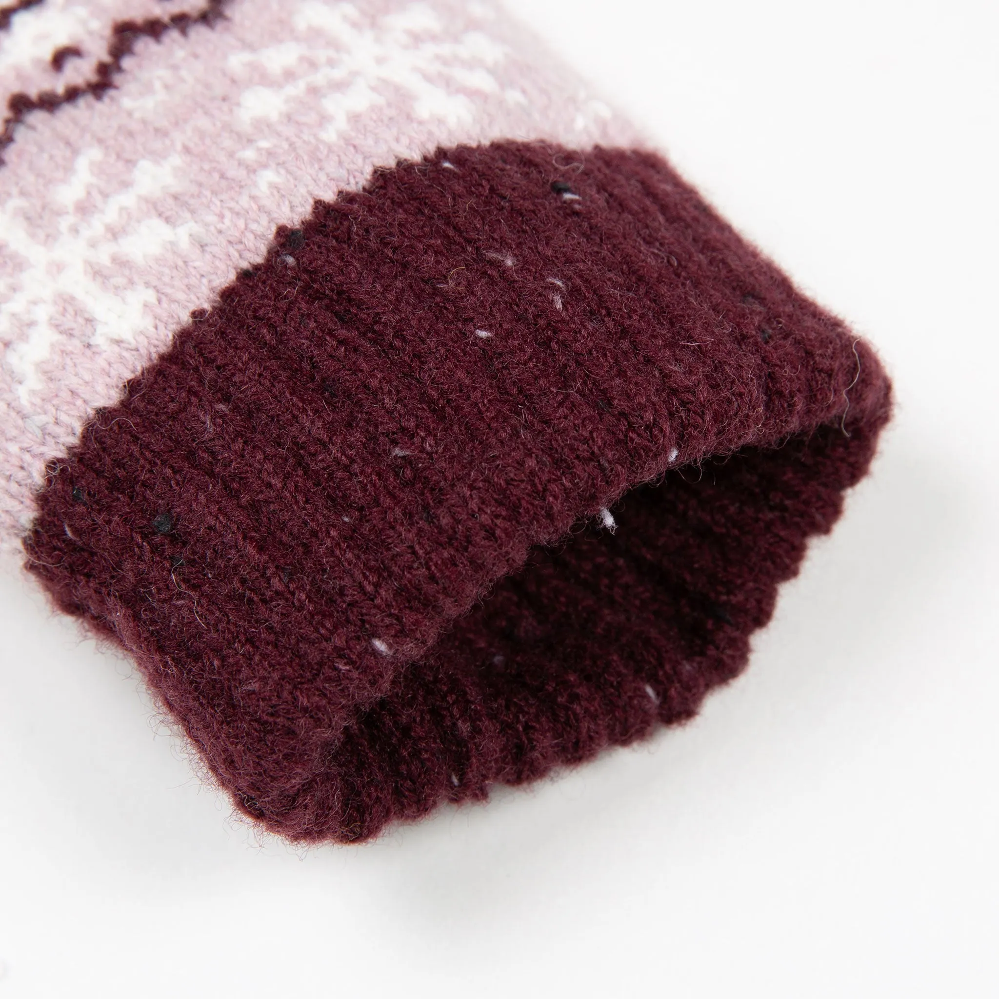 Women’s Jacquard Fair Isle Knitted Gloves with Marl Yarn