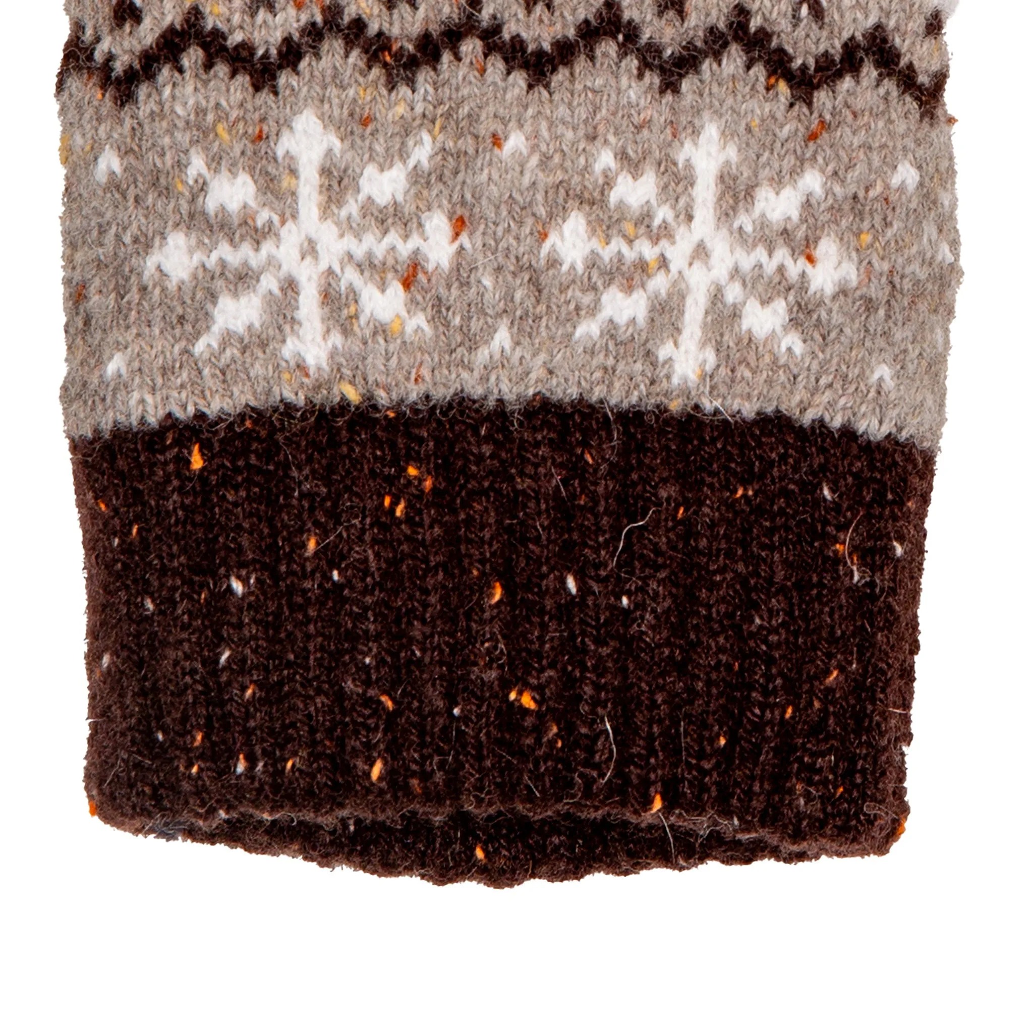 Women’s Jacquard Fair Isle Knitted Gloves with Marl Yarn