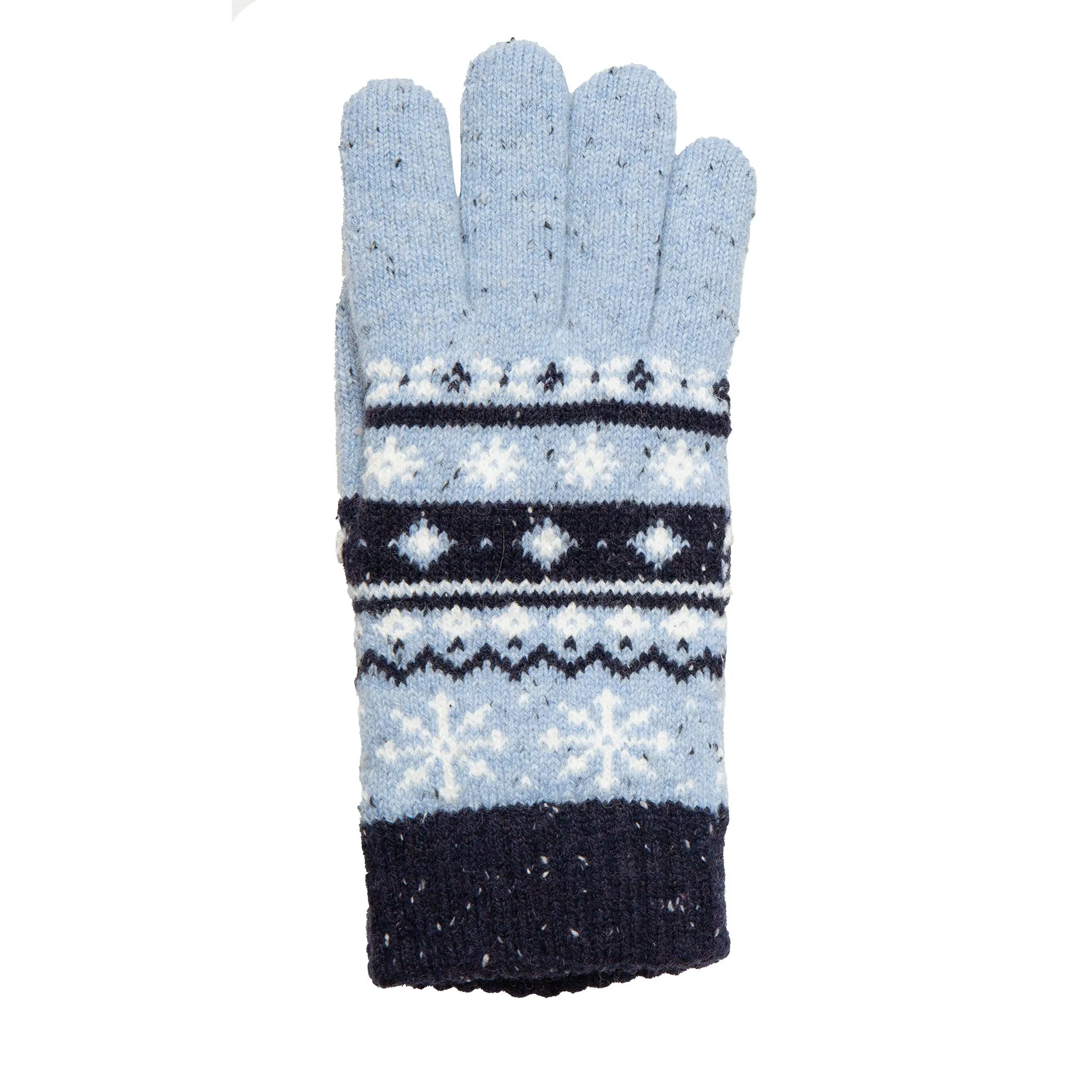 Women’s Jacquard Fair Isle Knitted Gloves with Marl Yarn