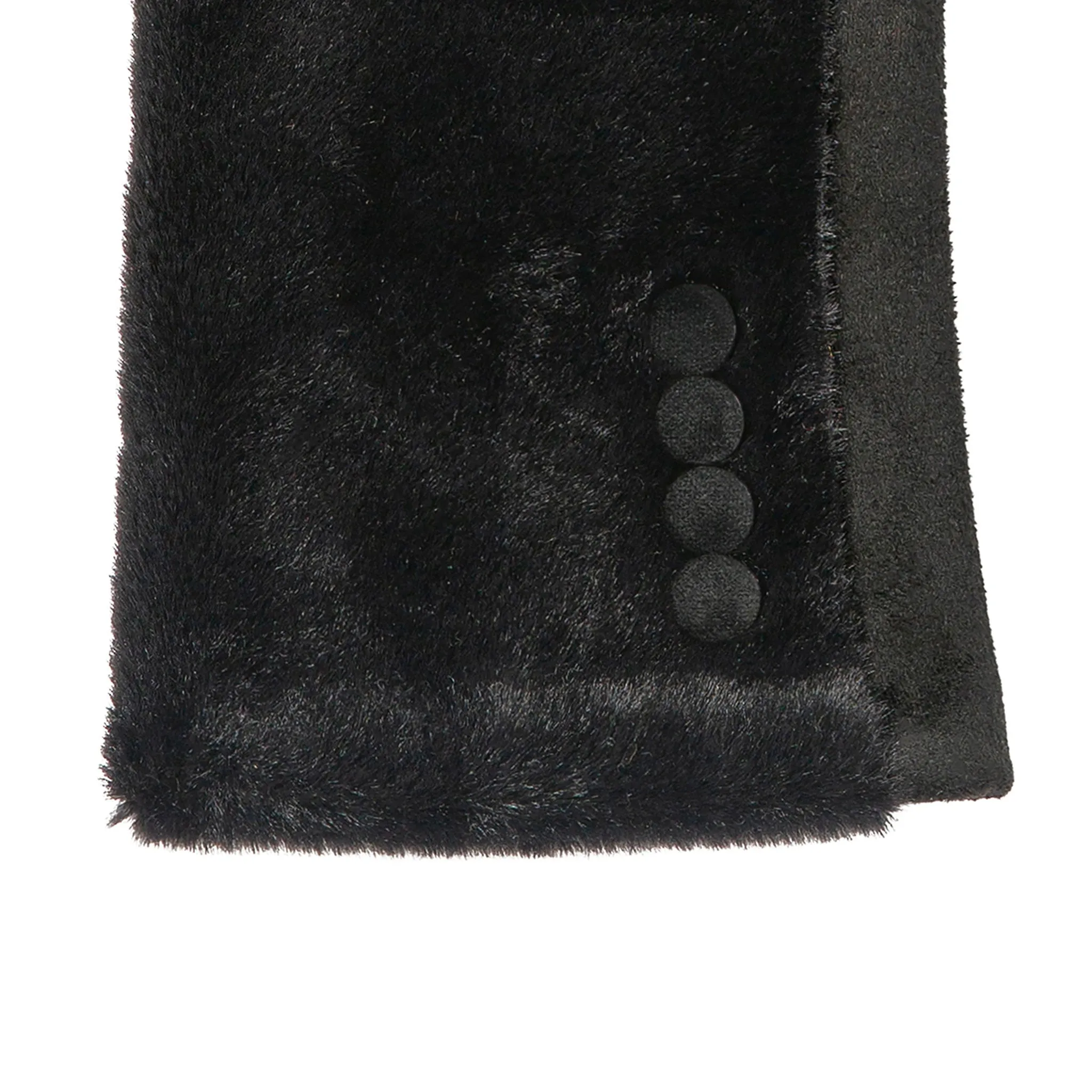 Womens Touchscreen-Compatible Faux Suede and Fur Gloves with Velour Lining