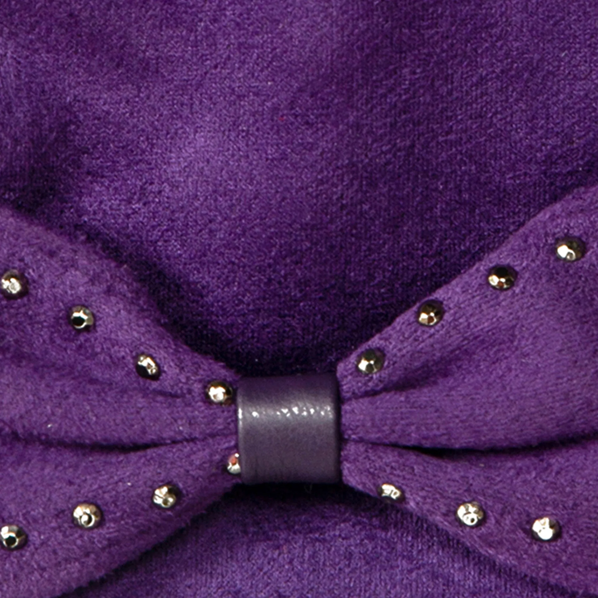 Women’s Touchscreen Velour-Lined Faux Suede Gloves with Studded Bow