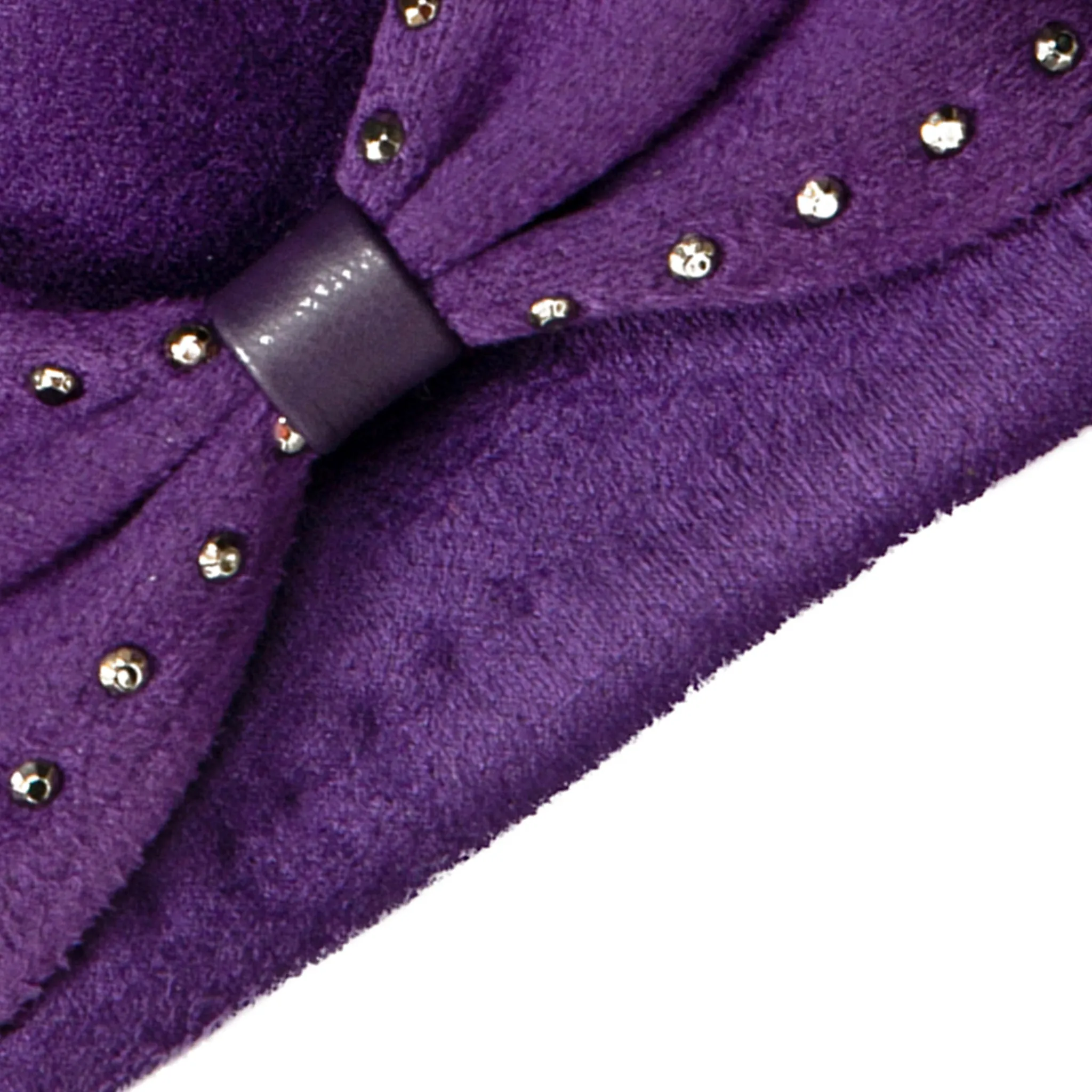 Women’s Touchscreen Velour-Lined Faux Suede Gloves with Studded Bow
