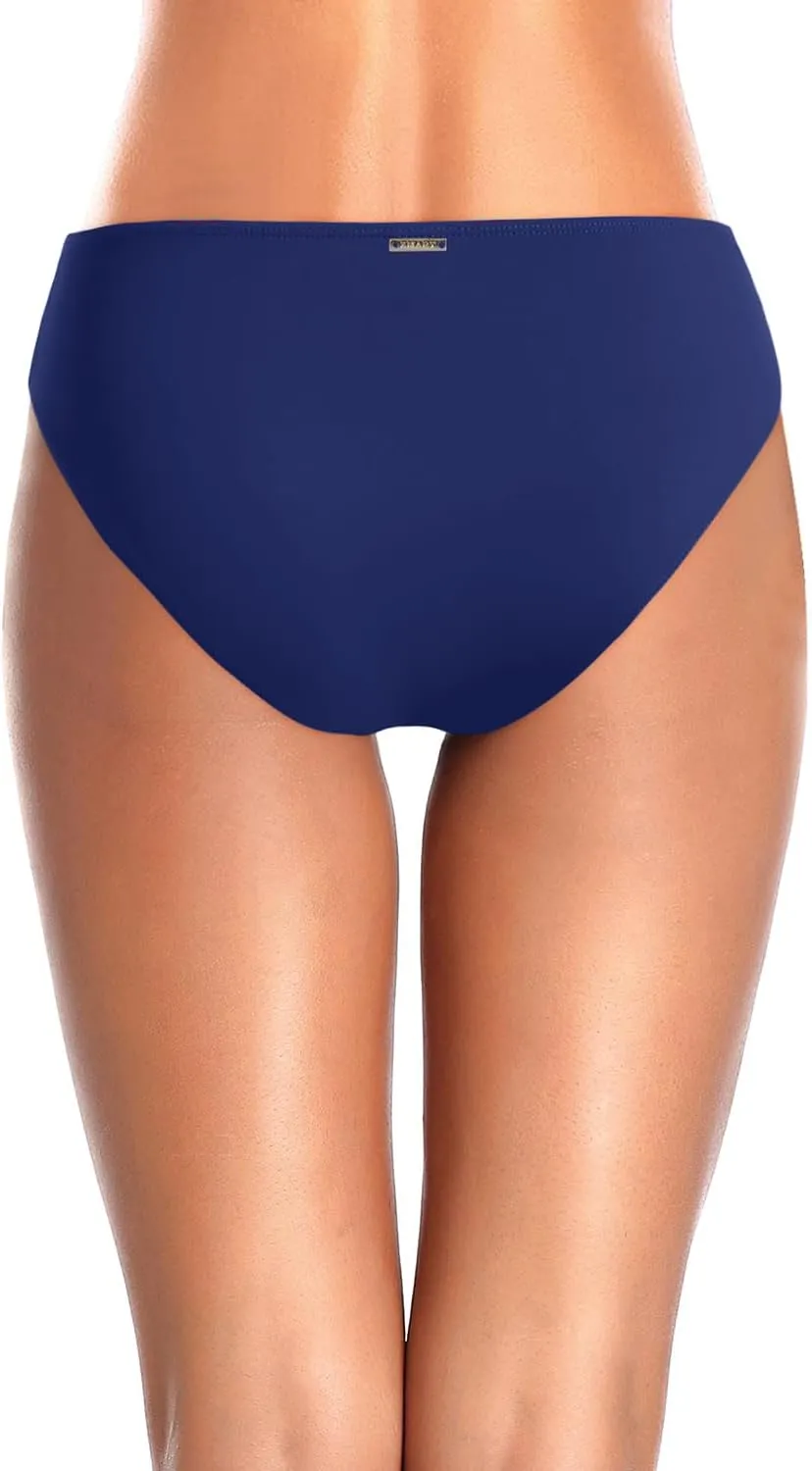 Zmart Women Standard Strappy Bikini Bottoms Full Coverage Bathing Suit Cutout Swim Low Rise Swimsuit Bottom